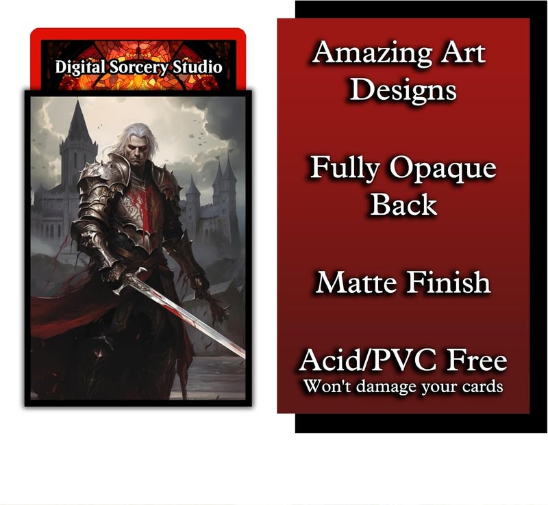 Digital Sorcery Studio Vampire Knight Game Card Sleeves 102 Pack – Perfect for MTG Vampire Commander Decks Like Edgar Markov - Premium Art Magic The Gathering Card Sleeves - Image 3